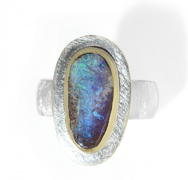 Boulderopal Ring, bicolor