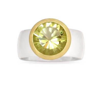 Lemonquarz Ring, bicolor