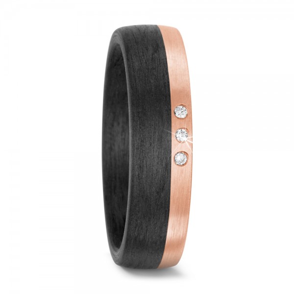 Ring Roségold und Carbon