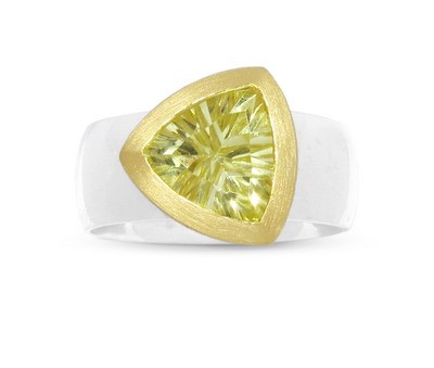 Lemonquarz Ring, bicolor