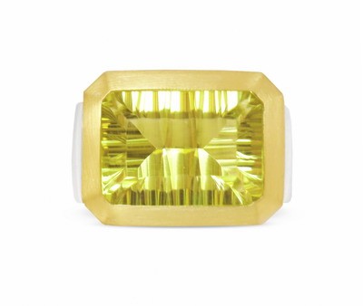 Lemonquarz Ring, bicolor