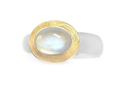 Mondstein Ring, bicolor