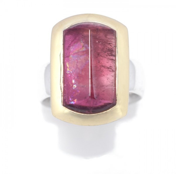 Rubellit Ring, bicolor