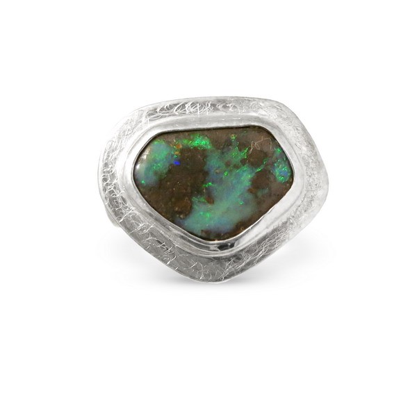 Boulder Opal Ring, Silber