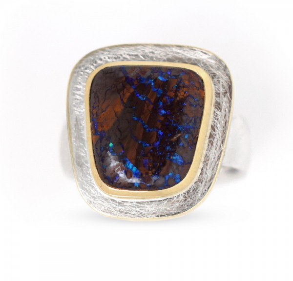 Boulderopal Ring, bicolor