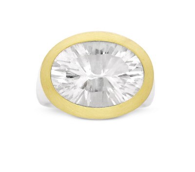 Bergkristall Ring, bicolor