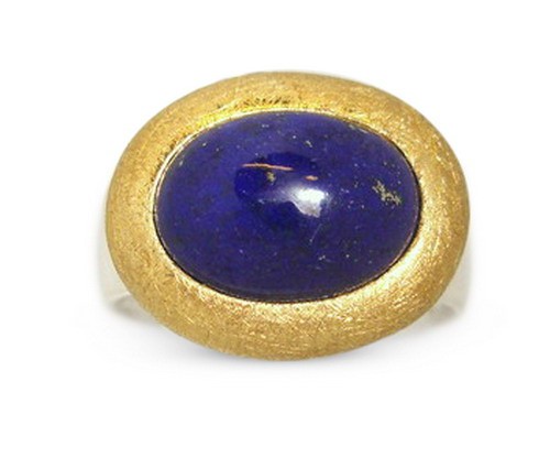 Lapis Ring in bicolor