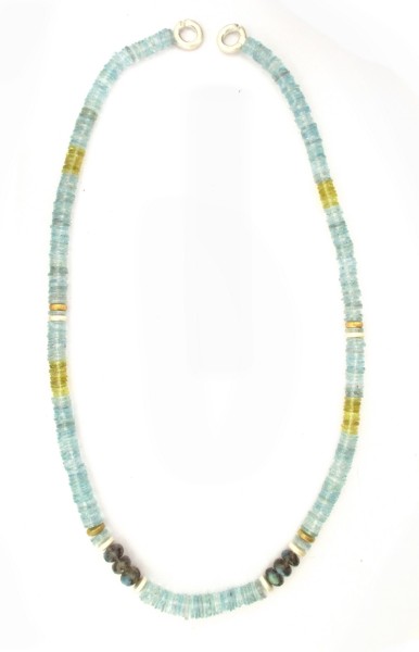 Aquamarin & Lemonquarz, Collier mit 50 cm 