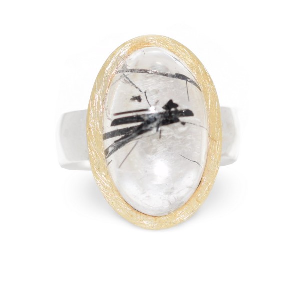 Turmalinquarz Ring in bicolor