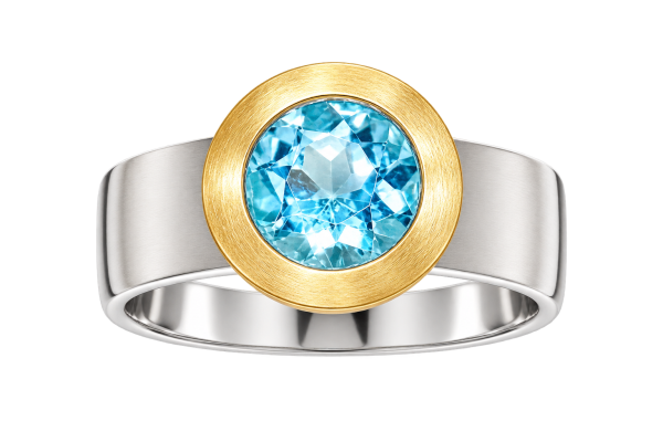 Topas Ring mit Gold Fassung