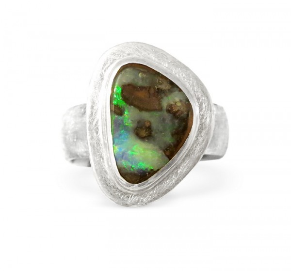 Boulder Opal Ring, Silber