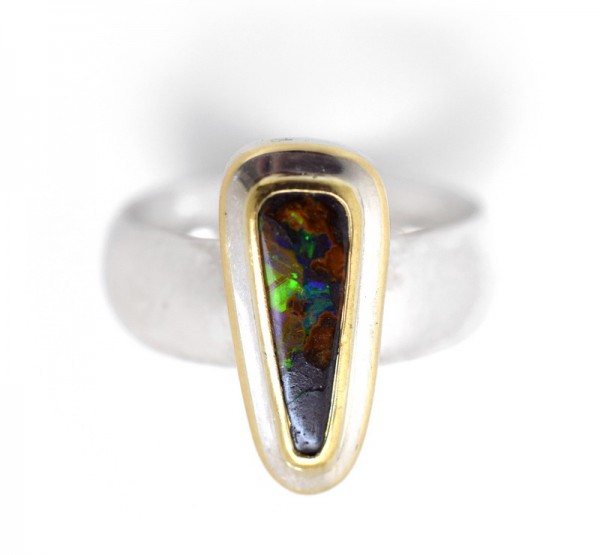Boulderopal Ring, bicolor