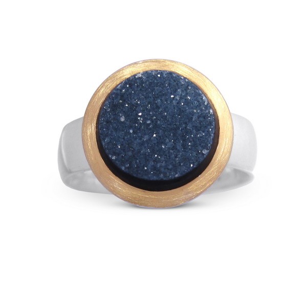 Drusenachat Ring, bicolor