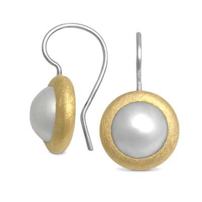Damen-Ohrringe Aus 925er-Sterlingsilber Mit Mabe-Perle