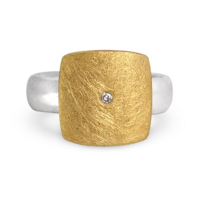 Diamant Ring, bicolor