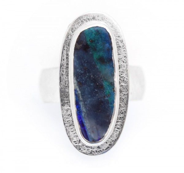 Opal Silberring, Boulder Opal