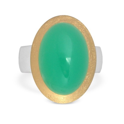 Chrysopras Ring, bicolor